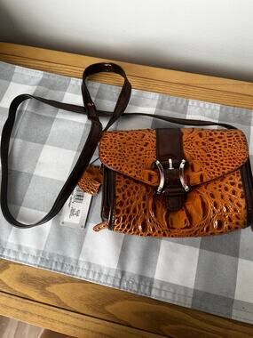 M.C. handbags Croc Embossed Leather Shoulder Bag Purse Women’s NEW Dust Bag